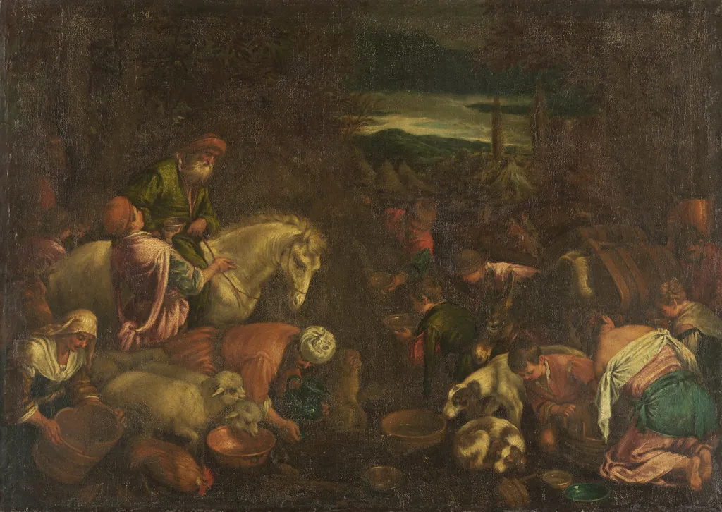 Mises Striking the Rock, by Leandro Bassano, unspecified, 1595