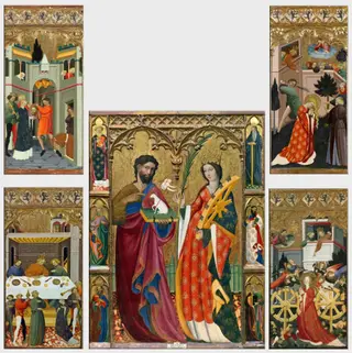 Saint John the Baptist and Saint Catherine Altar Piece, by Juan de Sevilla, unspecified, 1410