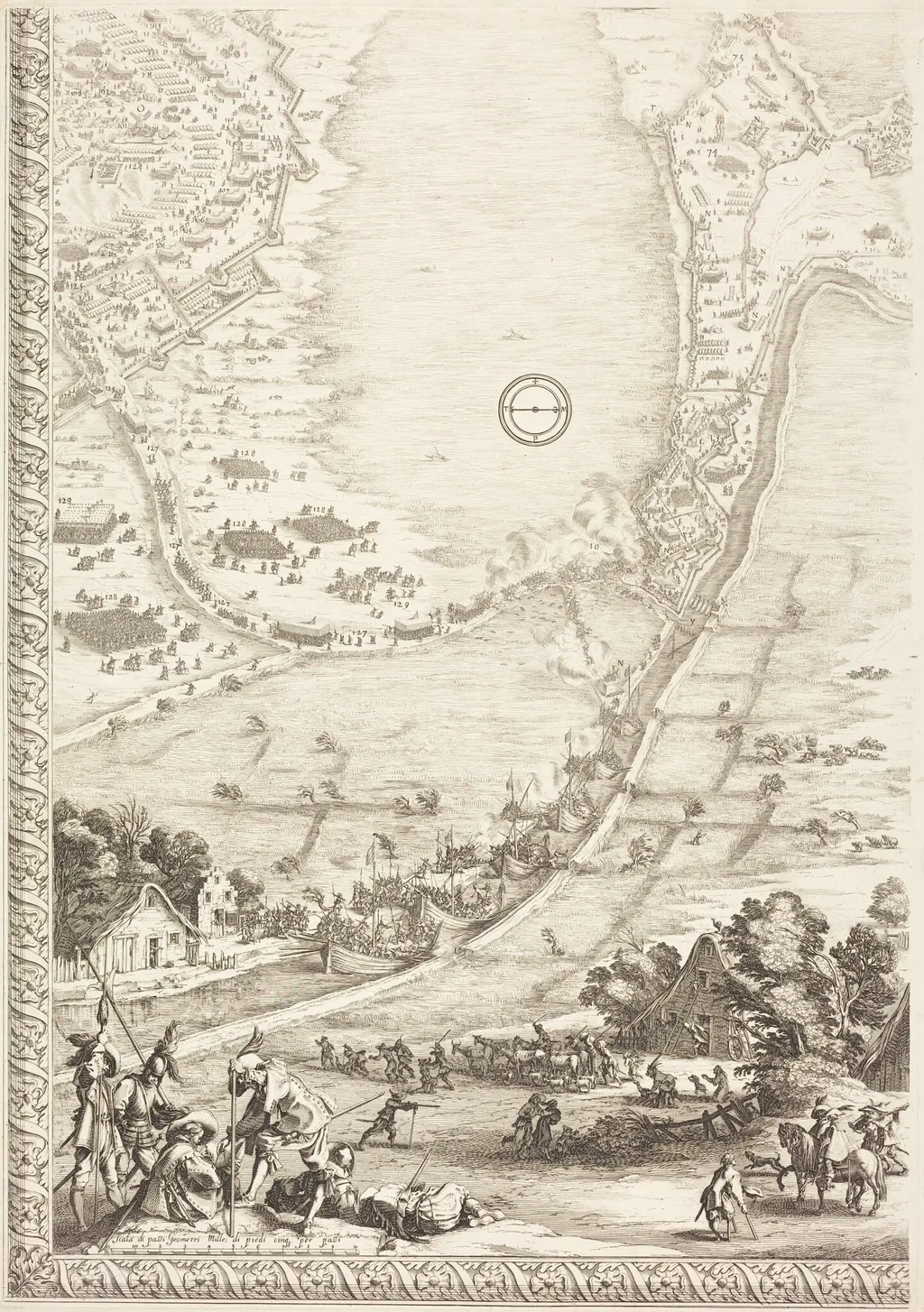 The Siege of Breda [plate 4 of 6], by Jacques Callot, ink, 1628