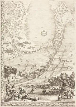 The Siege of Breda [plate 4 of 6], by Jacques Callot, ink, 1628