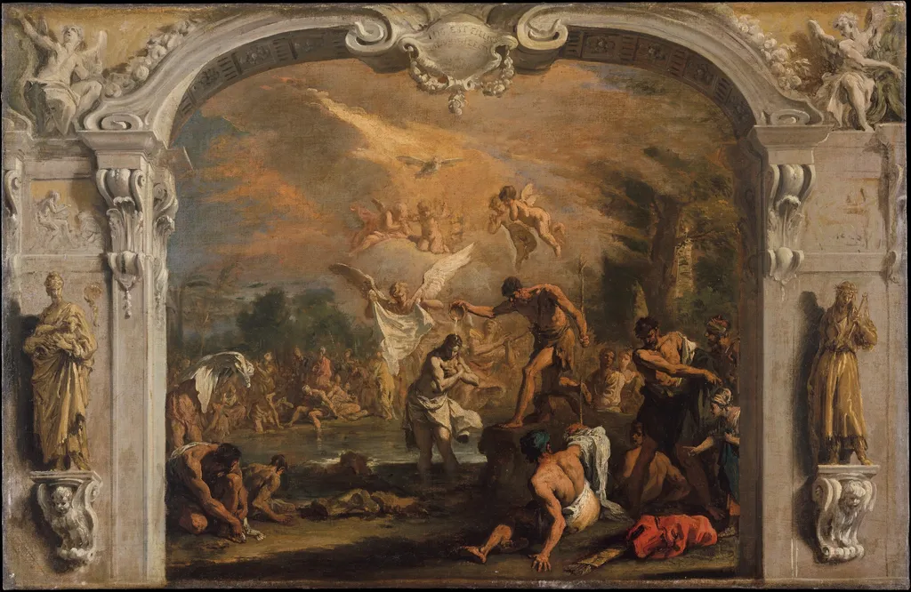 The Baptism of Christ, by Sebastiano Ricci, oil, 1713