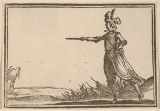 Military Commander on Foot, by Edouard Eckman, ink, 1621