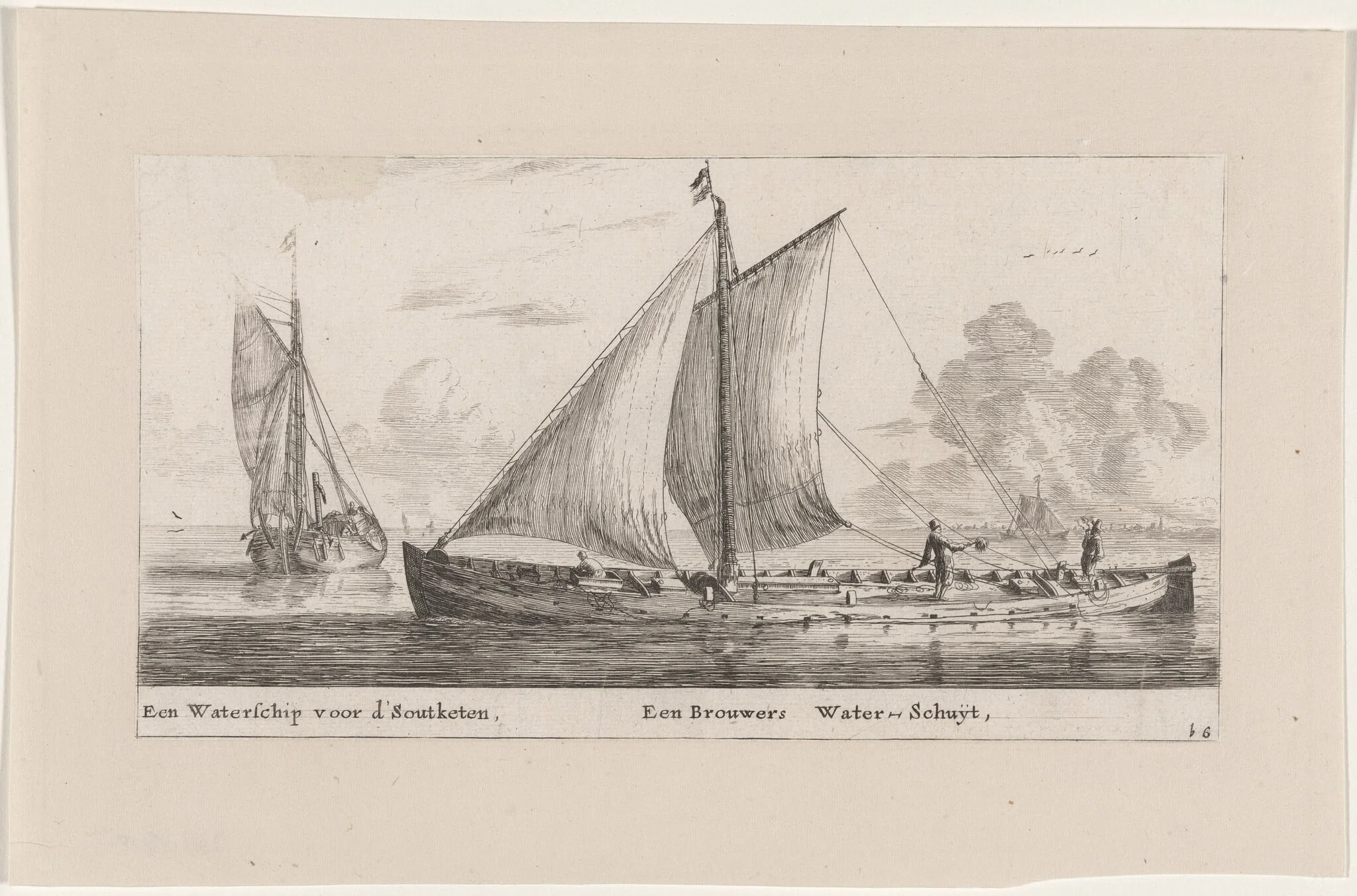 A "Watership" Carrying Water for the Salt Works and Another One Carrying Water for the Breweries, detail