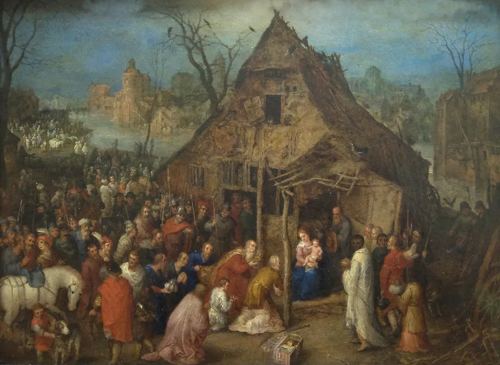 Adoration of the Magi, by Jan Brueghel, the elder, oil, 1600