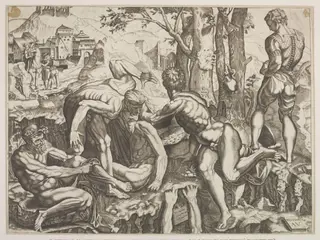 Untitled, by Agostino dei Musi, 1524