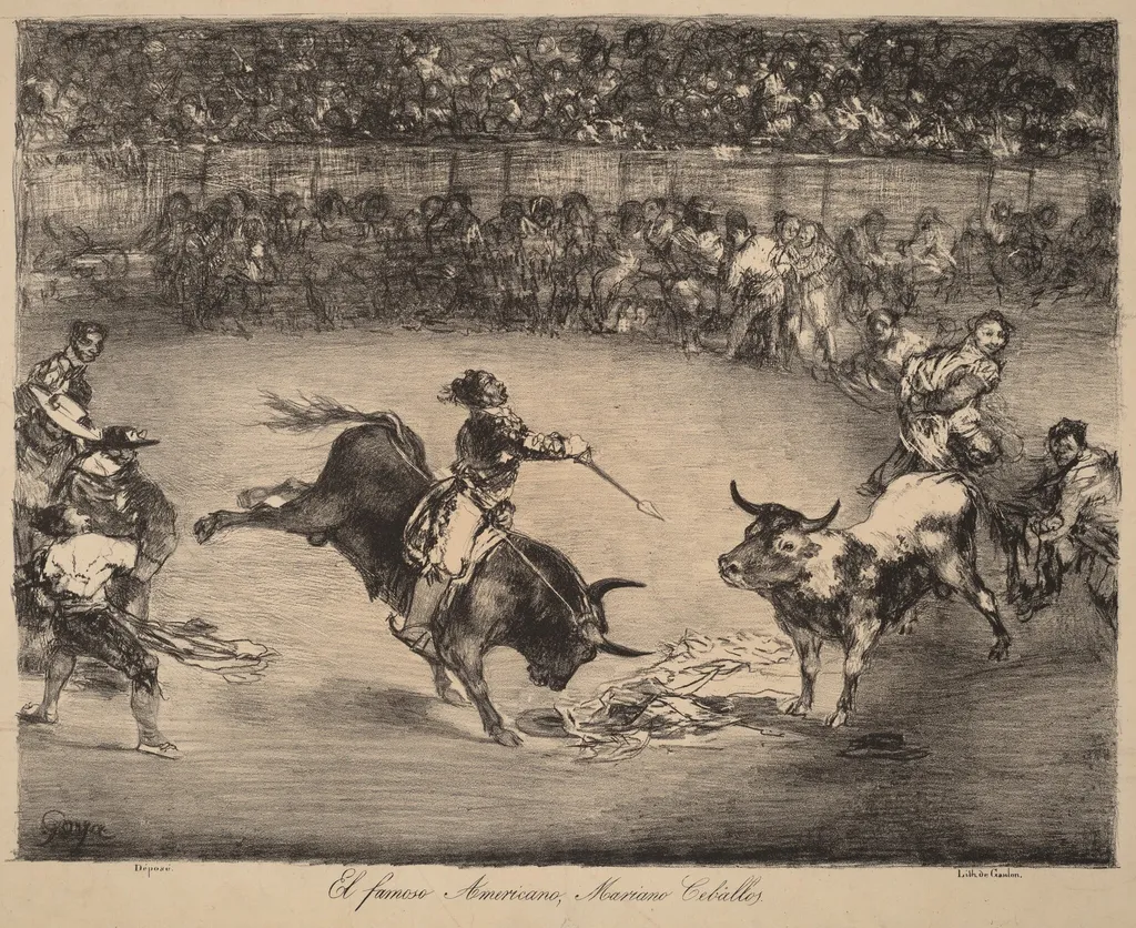 El famoso Americano, Mariano Ceballos (The Famous American, Mariano Ceballos), by Francisco Goya, ink, 1825