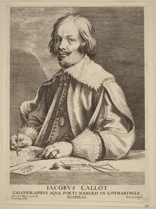 Jacques Callot, by Lucas Emil Vorsterman, ink, 1635