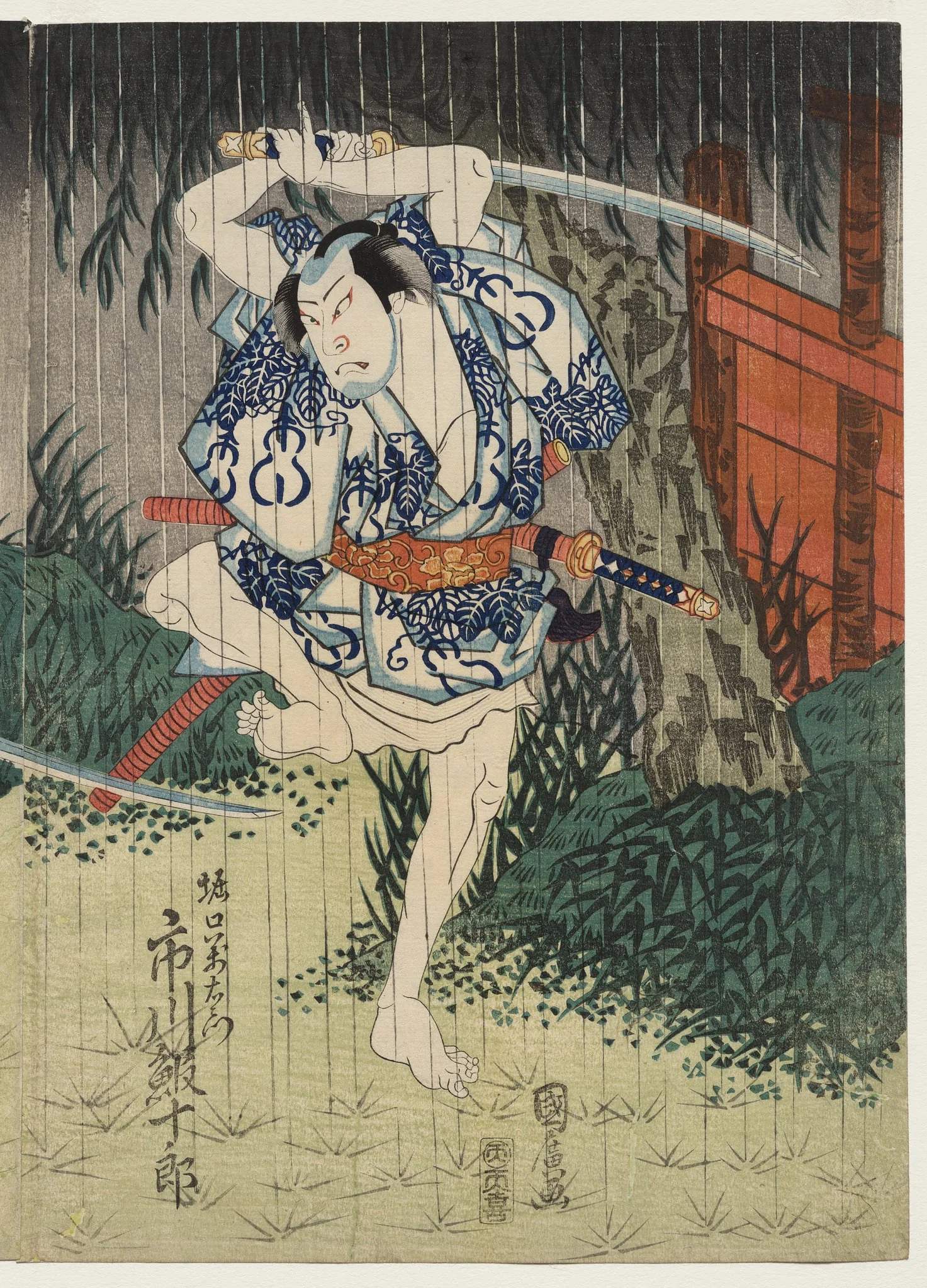 Ichikawa Ebijuro II as Horiguchi Manzaemon, detail