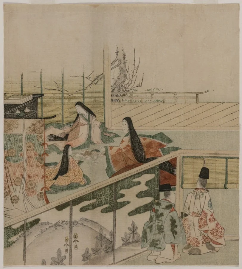Court Ladies Making Dolls, detail