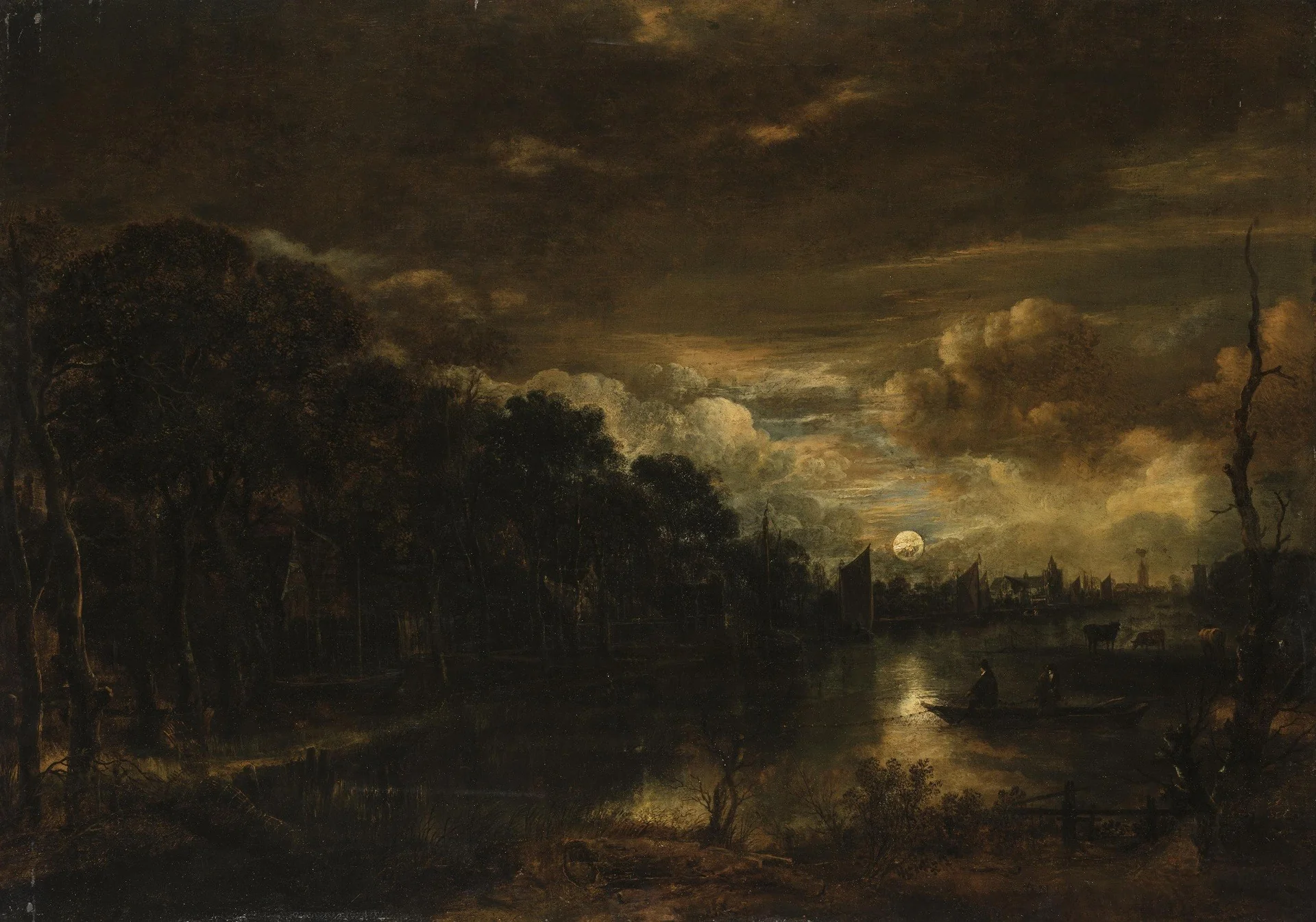 Night Landscape with a River, detail