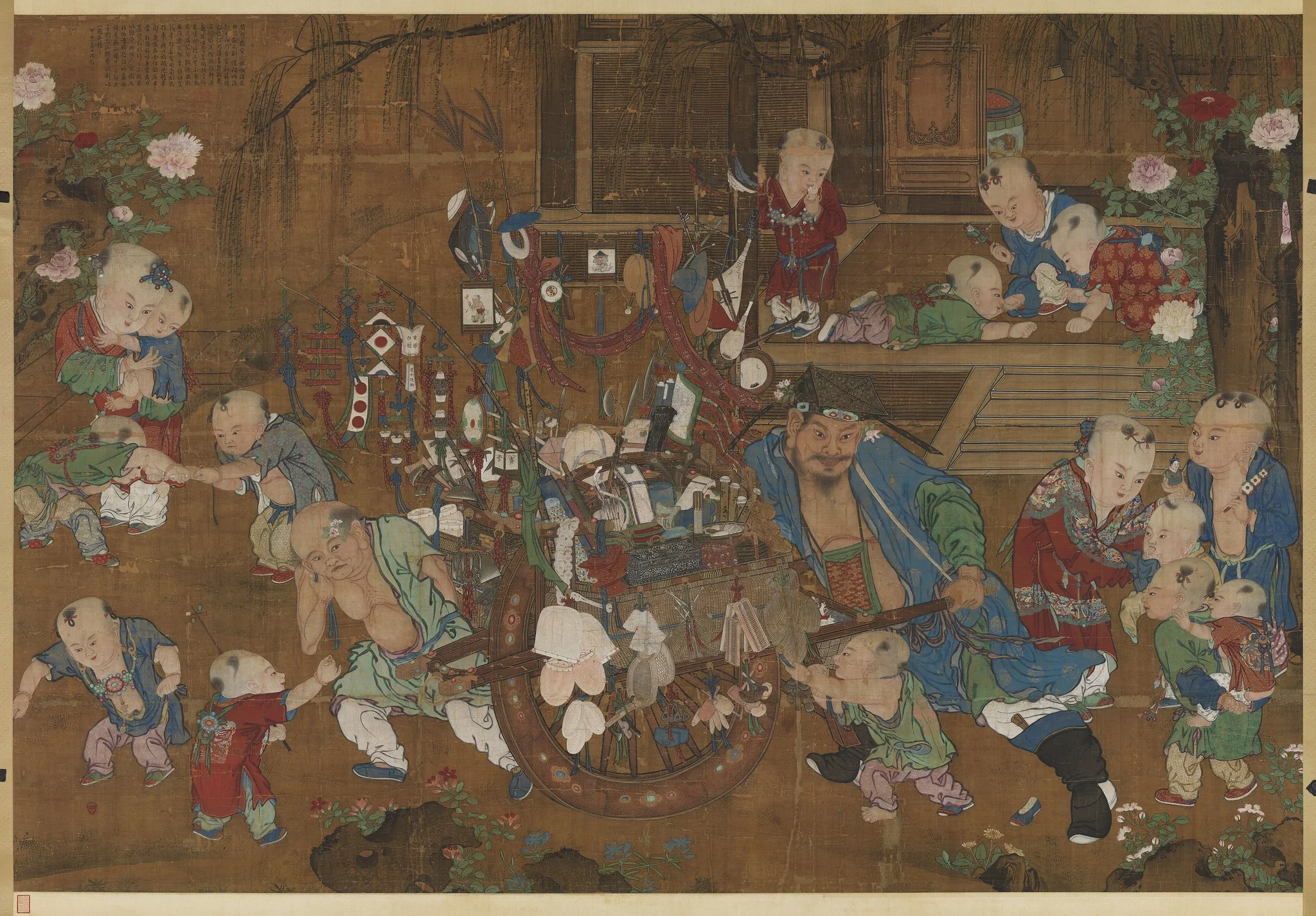 宋蘇漢臣貨郎圖 軸, detail