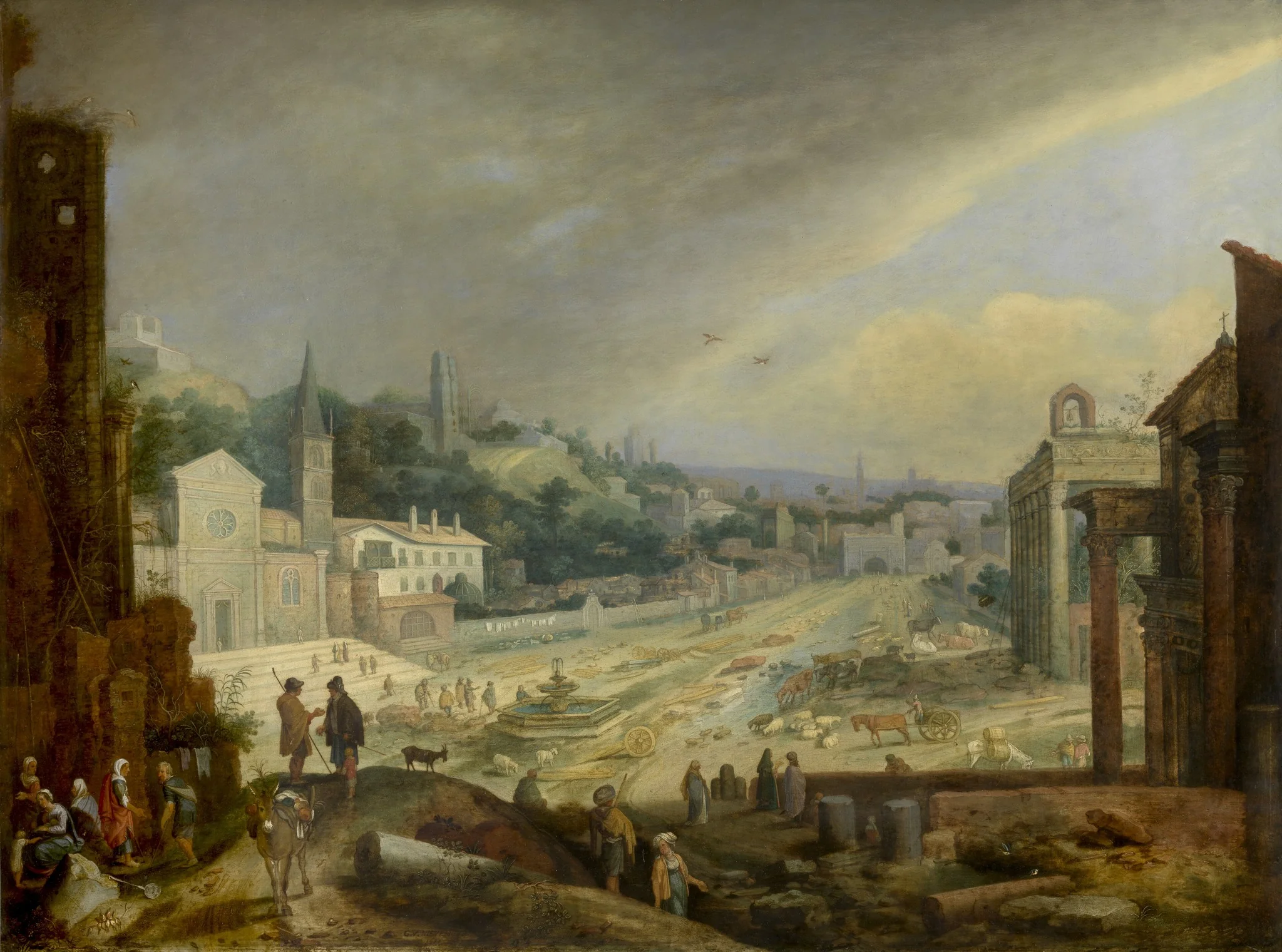 A View on the Campo Vaccino in Rome, detail