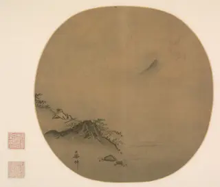 Scholar Reclining and Watching Rising Clouds, Poem by Wang Wei, by Ma Lin, unspecified, 1225