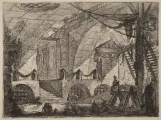 The Sawhorse, by Giovanni Battista Piranesi, ink, 1750
