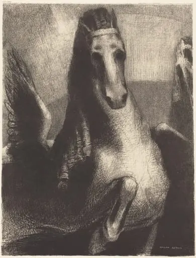 L'Aile (The Wing), by Odilon Redon, ink, 1893