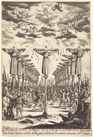 The Martyrs of Japan, by Jacques Callot, ink, 1628