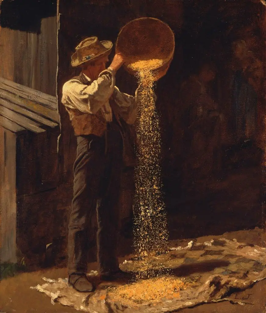 Winnowing Grain, by Eastman Johnson, oil, 1873