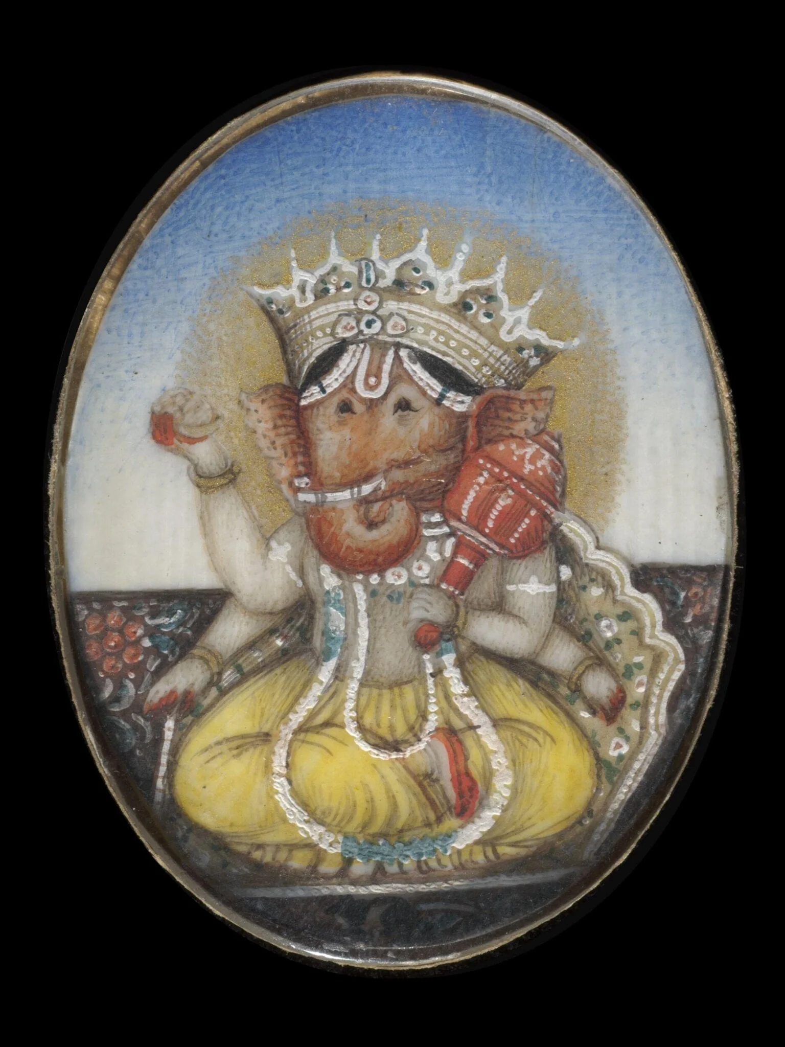 One of nine paintings depicting Hindu deities., detail