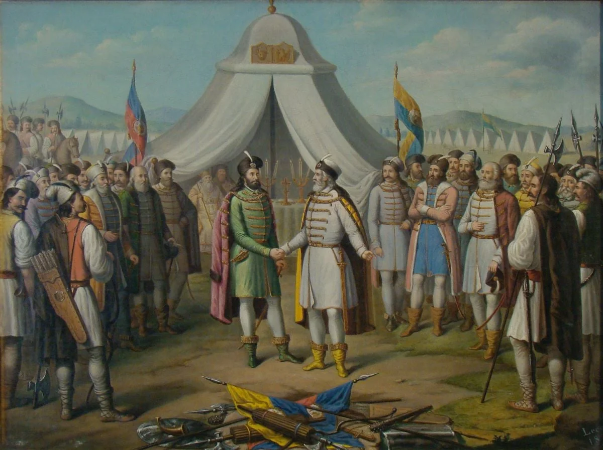 Întâlnirea dintre Bogdan Cel Orb și Radu Cel Mare, detail