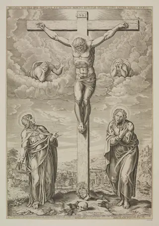 The Crucifixion and the Two Maries, by Philippe Thomassin, 1650