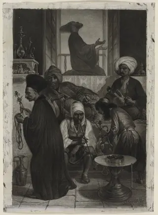 Café in Constantinople, by Alexandre Bida, 1847