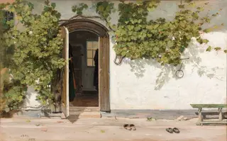 Entrance to an Inn in the Praestegarden at Hillested, by Martinus Rørbye, unspecified, 1844