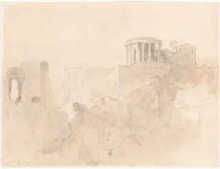 Tivoli, by David Roberts, graphite, 1854