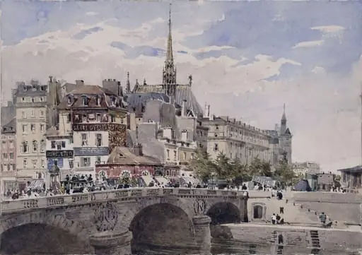 Sainte Chapelle, Palais de Juste, Paris,, by Pyne, watercolor