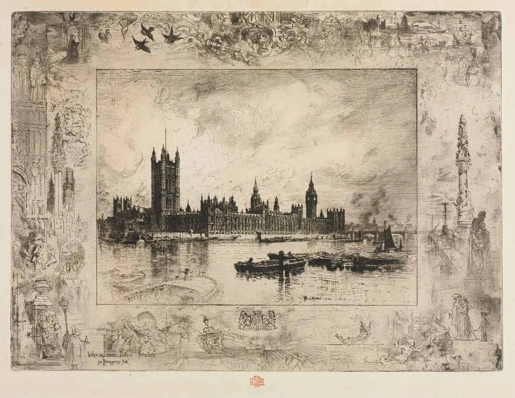 Westminster Place, by Félix-Hilaire Buhot, 1884