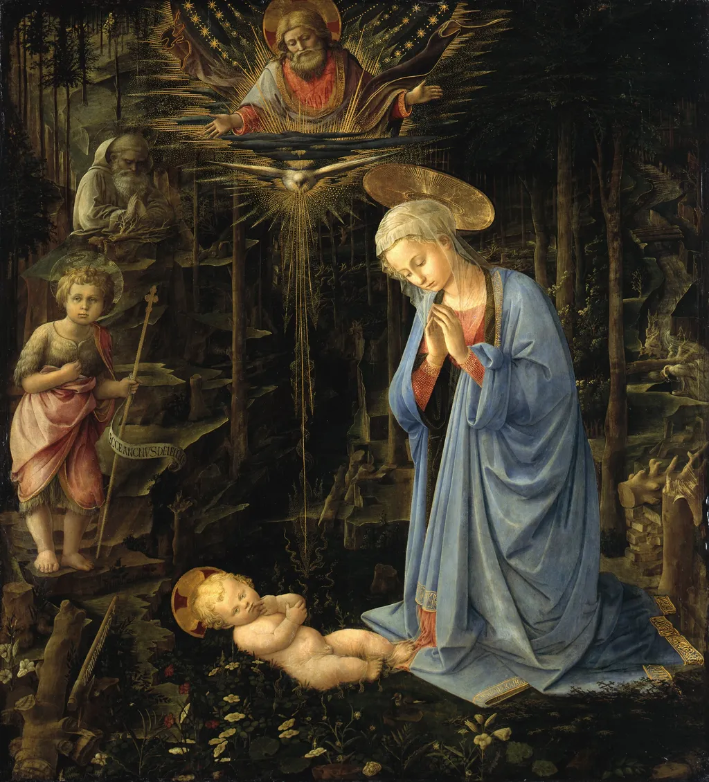 Adoration in the Forest, by Filippo Lippi, oil, 1459