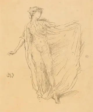 The Dancing Girl, by James McNeill Whistler, ink, 1889