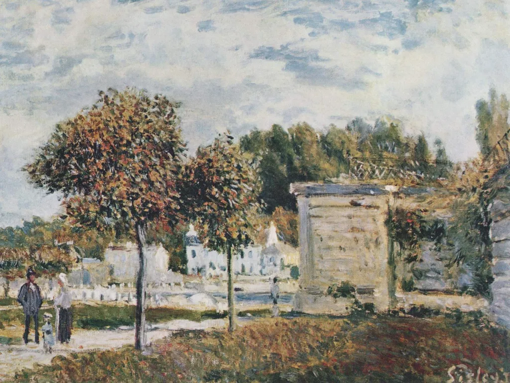 Bassin de Marly, by Alfred Sisley, oil, 1875