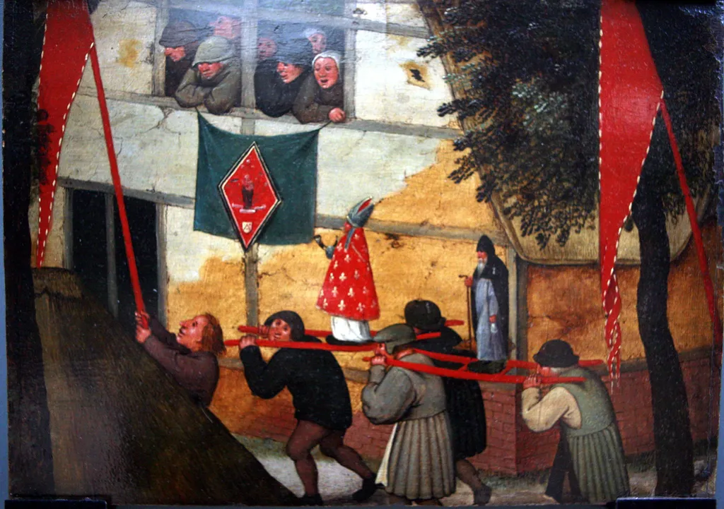Fragment of a kermesse: the procession, by Pieter Brueghel the Younger, oil, 1610