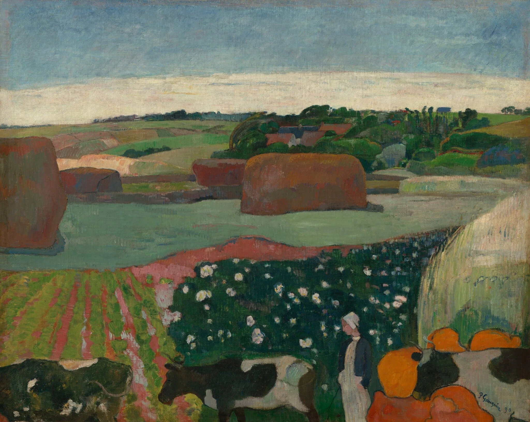Haystacks in Brittany, detail