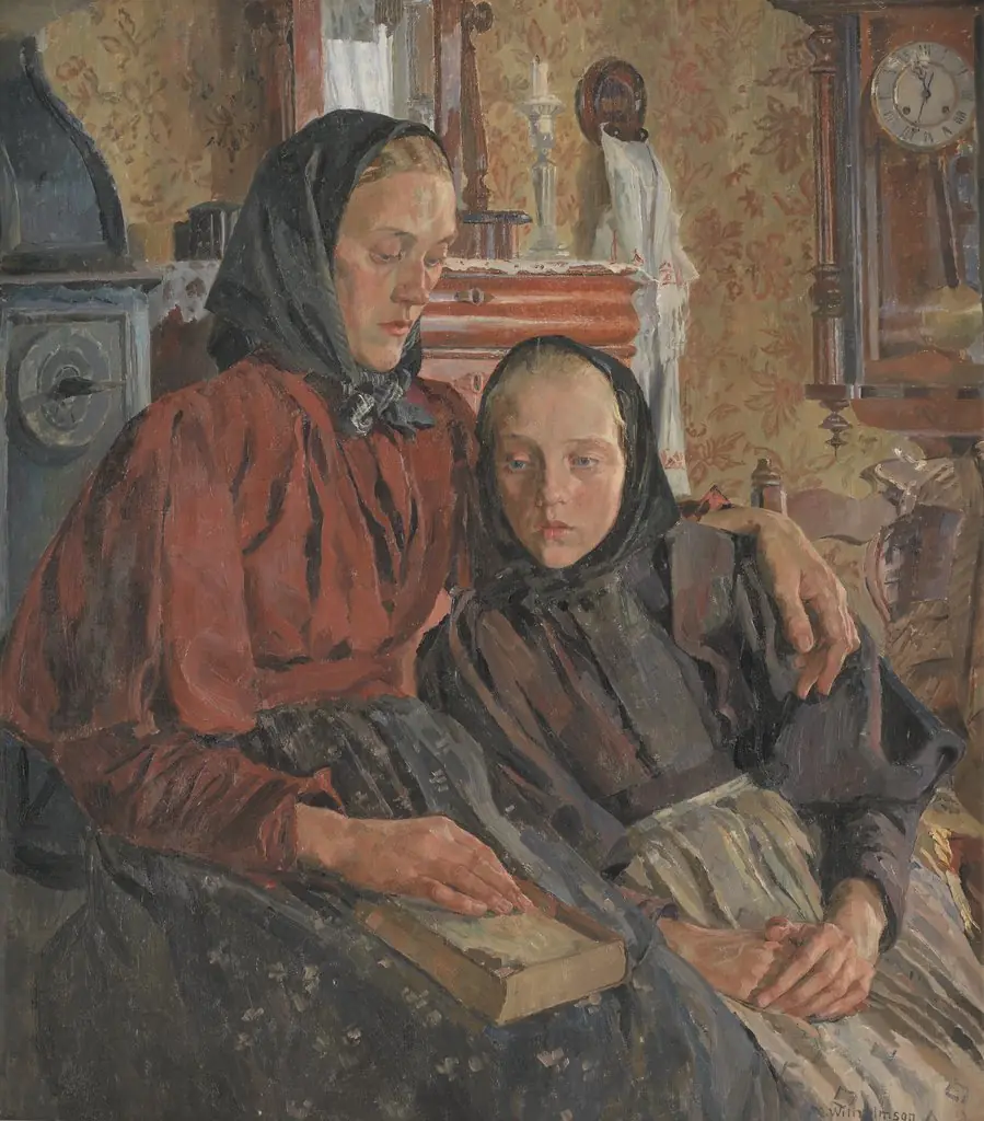 Sisters, by Carl Wilhelmson, oil, 1900