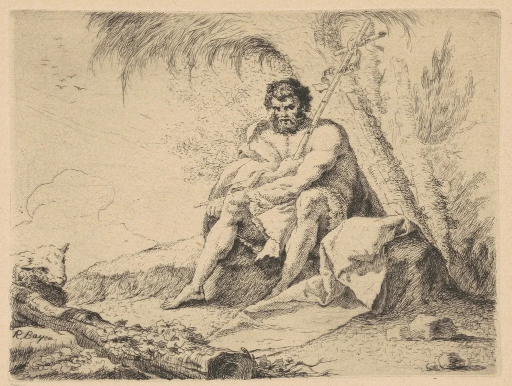 John the Baptist and the Lamb, by Ramón Bayeu, ink, 1780