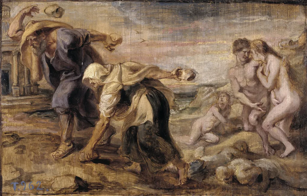 Deucalion and Pyrrha, by Peter Paul Rubens, oil, 1636