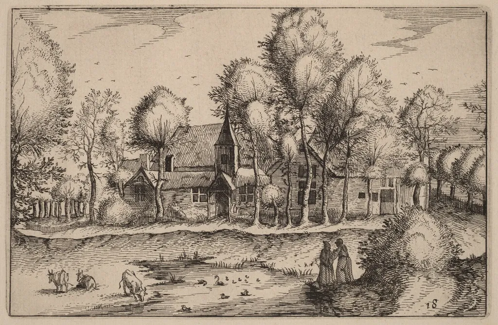 A Pond, by Claes Jansz Visscher, ink, 1612