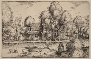 A Pond, by Claes Jansz Visscher, ink, 1612