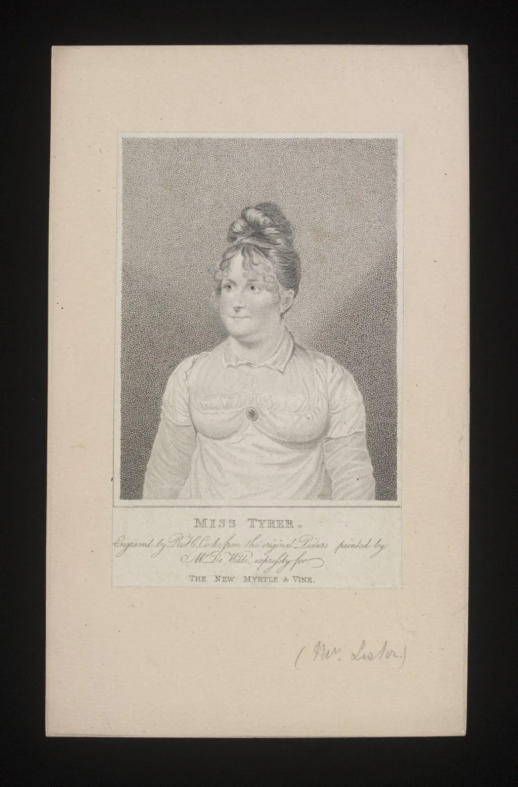 Miss Tyrer, by R.H. Cooke, 1850