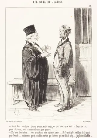 Ainsi donc, quoique j'vous avoue..., by Honoré Daumier, ink, 1846