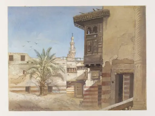 View from the Loggia of the Summer Reception Room (Makad) in the House of the Memluk Raduan Bey, Cairo, by Frank Dillon, watercolor, 1869