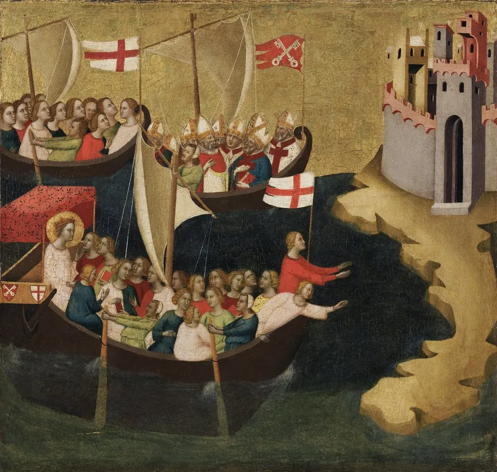Arrival of Saint Ursula at Cologne, by Bernardo Daddi, unspecified, 1333