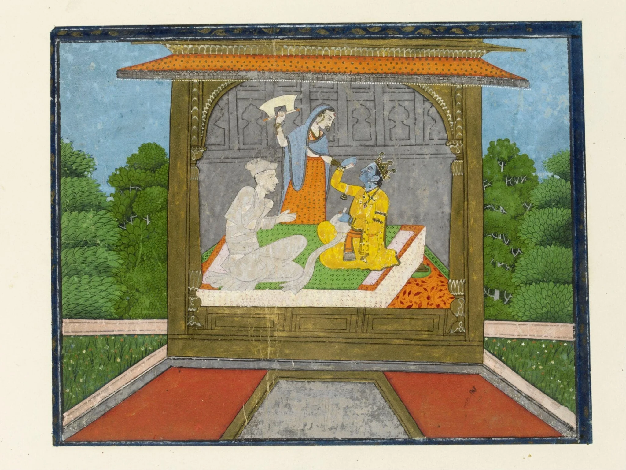 Sudama and Krishna, detail