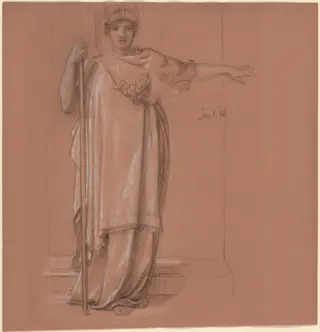 Minerva, by Edward John, Sir Poynter, chalk, 1886
