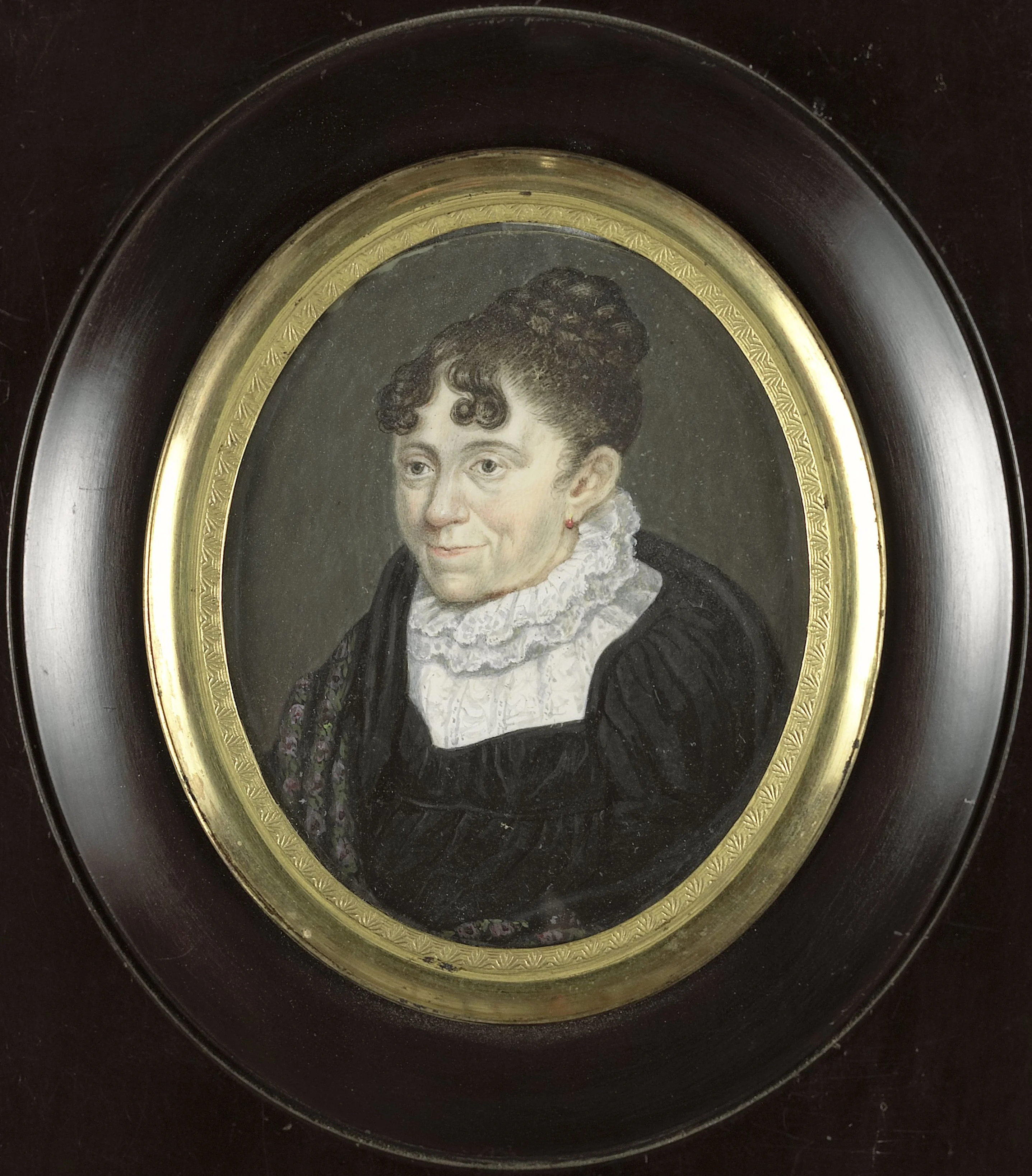 Portret van een oude dame, detail