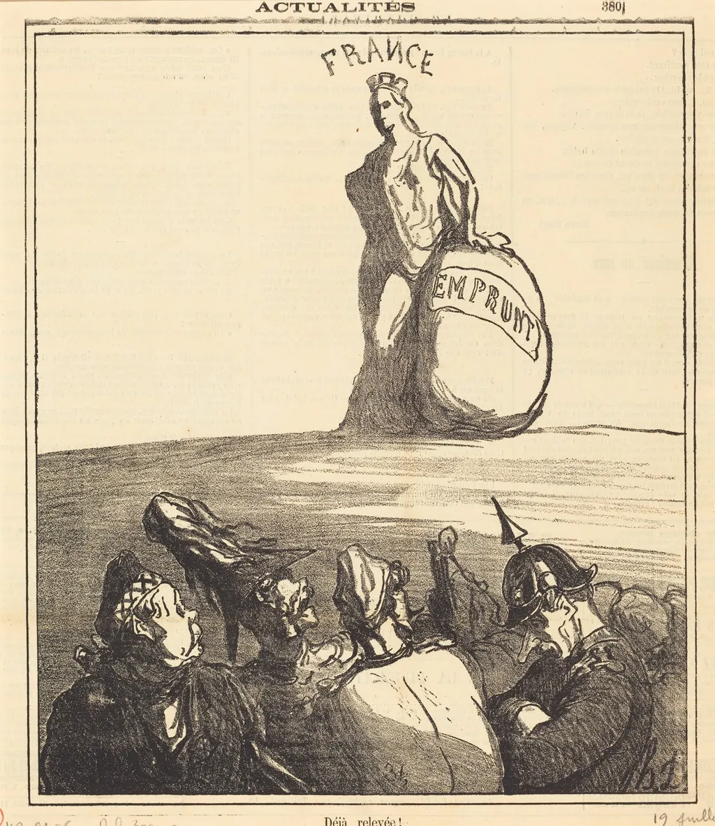 Déjà relevée!, by Honoré Daumier, 1871