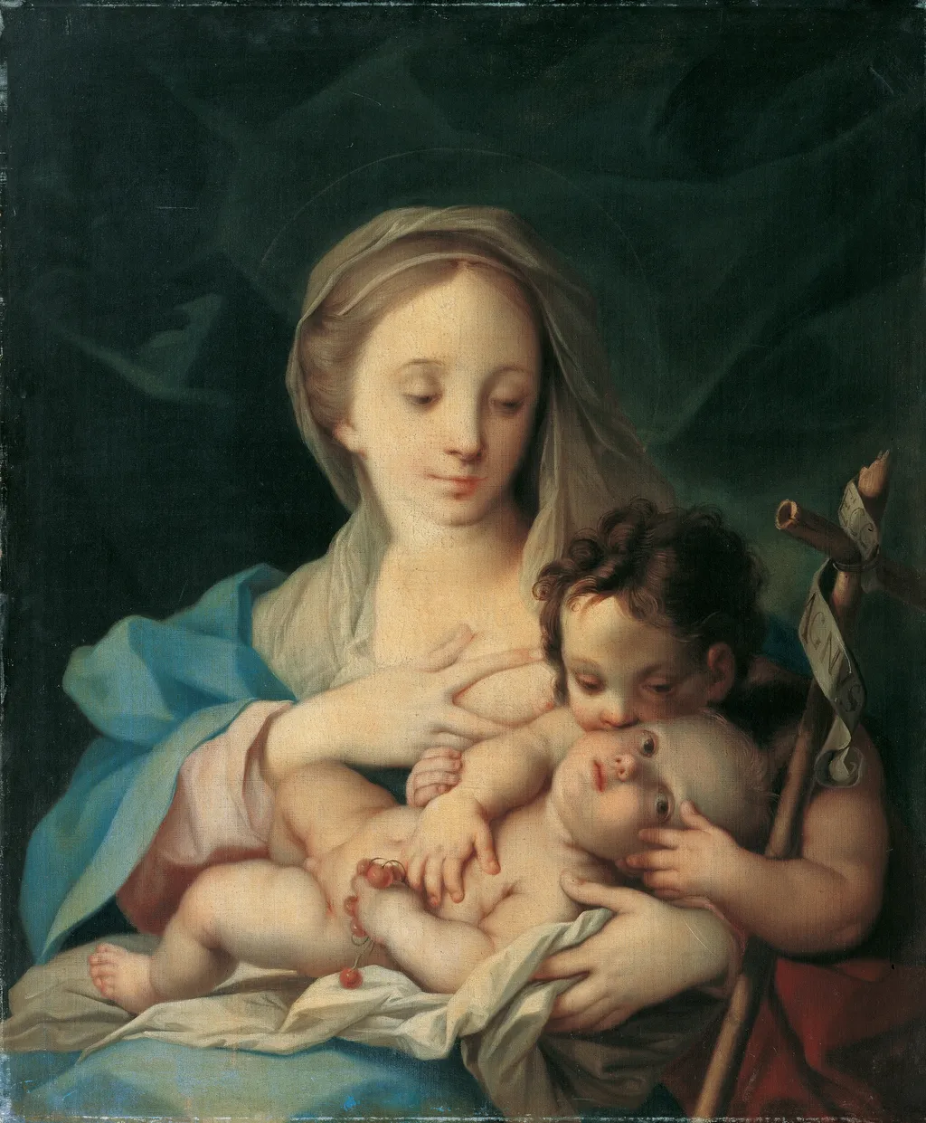 Mary with the Child and St John the Baptist, by Ignazio Stern, oil, 1723