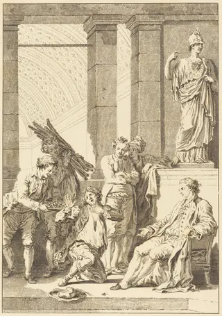Le paysan, by Charles Louis Lingée, ink, 1784