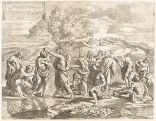Baptism, by Jean Dughet, ink, 1650